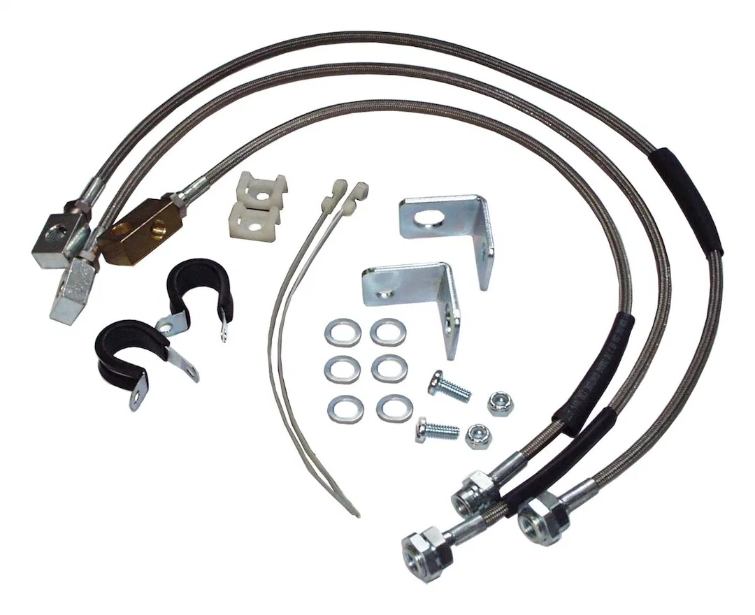 RT31015 – CROWN AUTO Brake Line, Rubber Use With Up To 6 Inch Lift Pair With Mounting Brackets/ Junctions Blocks/ Was...